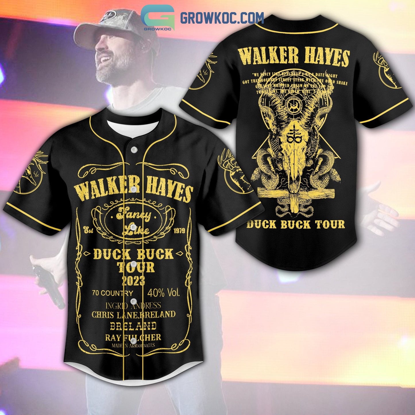 Walker Hayes Duck Buck Tour 2023 Baseball Jersey Unisex T-shirt, Sweatshirt, Hoodie, Long Sleeve Tee - T-Shirt, Sweatshirt, Hoodie