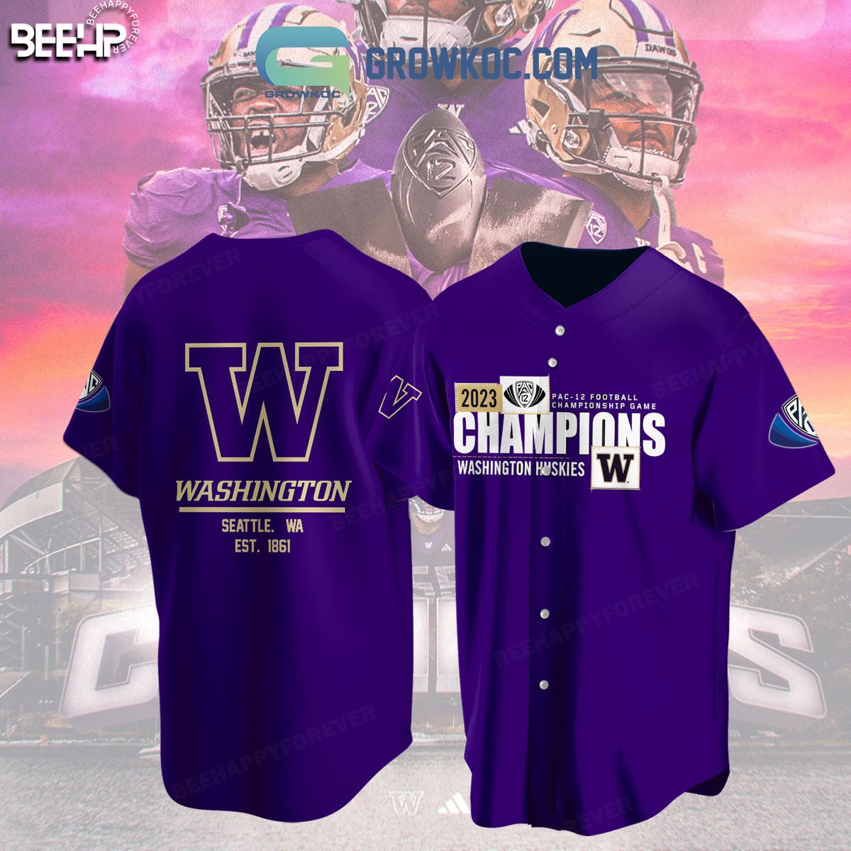Washington Huskies 2023 Pac 12 Championship Game Baseball Jersey Purple Verison Unisex T-shirt, Sweatshirt, Hoodie, Long Sleeve Tee - T-Shirt, Sweatshirt, Hoodie