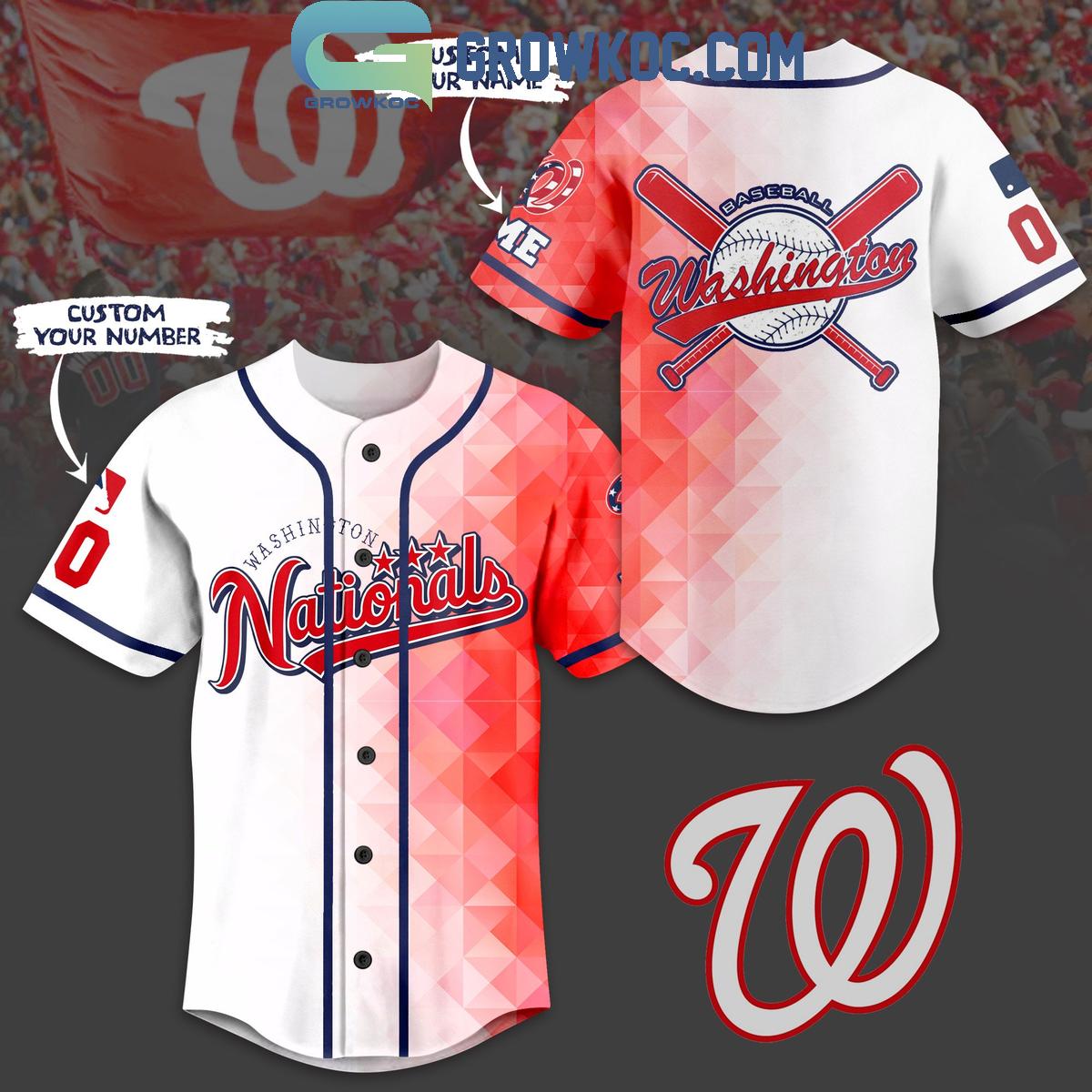 Washington Nationals Baseball Team Geometric Personalized Baseball Jersey Unisex T-shirt, Sweatshirt, Hoodie, Long Sleeve Tee - T-Shirt, Sweatshirt, Hoodie