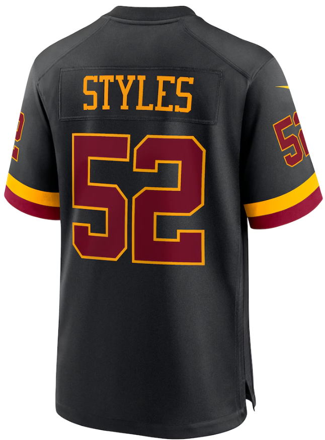 W.Commanders #52 Sonny Styles Black Game Player Jersey football jersey product view 1