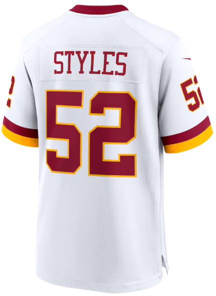 W.Commanders #52 Sonny Styles White Game Super Bowl Era Jersey football jersey product view 1