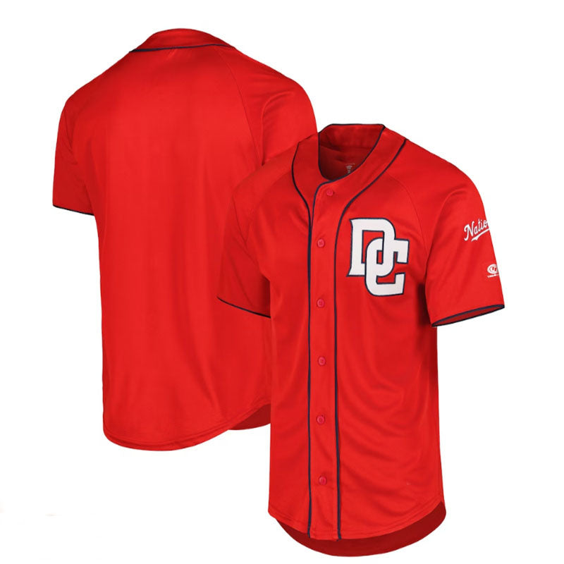 Washington Nationals Button-Up Baseball Jersey - Red Baseball Jerseys baseball jersey product view 1