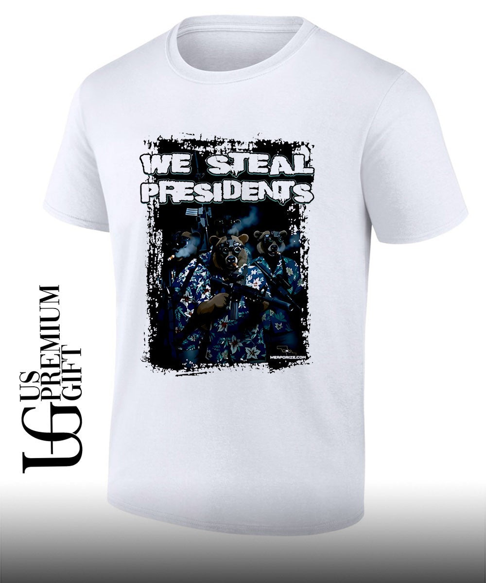 We Steal Presidents tactical bears smoking cigars in hawaiian shirt Unisex T-shirt, Sweatshirt, Hoodie, Long Sleeve Tee - T-Shirt, Sweatshirt, Hoodie