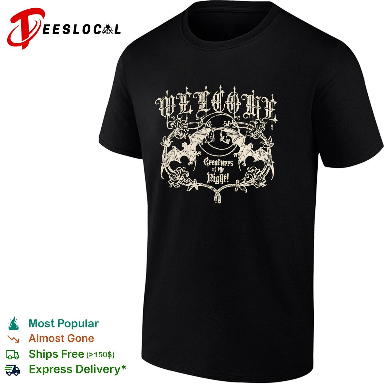 Welcome creatures of the night bats shirt Unisex T-shirt, Sweatshirt, Hoodie, Long Sleeve Tee - T-Shirt, Sweatshirt, Hoodie
