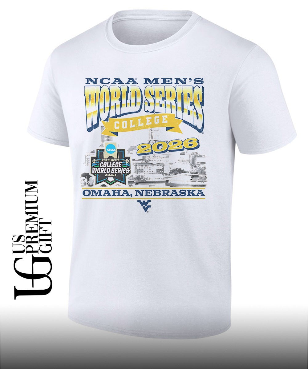 West Virginia Mountaineers 2026 NCAA Mens baseball world series college skyline T-shirt Unisex T-shirt, Sweatshirt, Hoodie, Long Sleeve Tee - T-Shirt, Sweatshirt, Hoodie