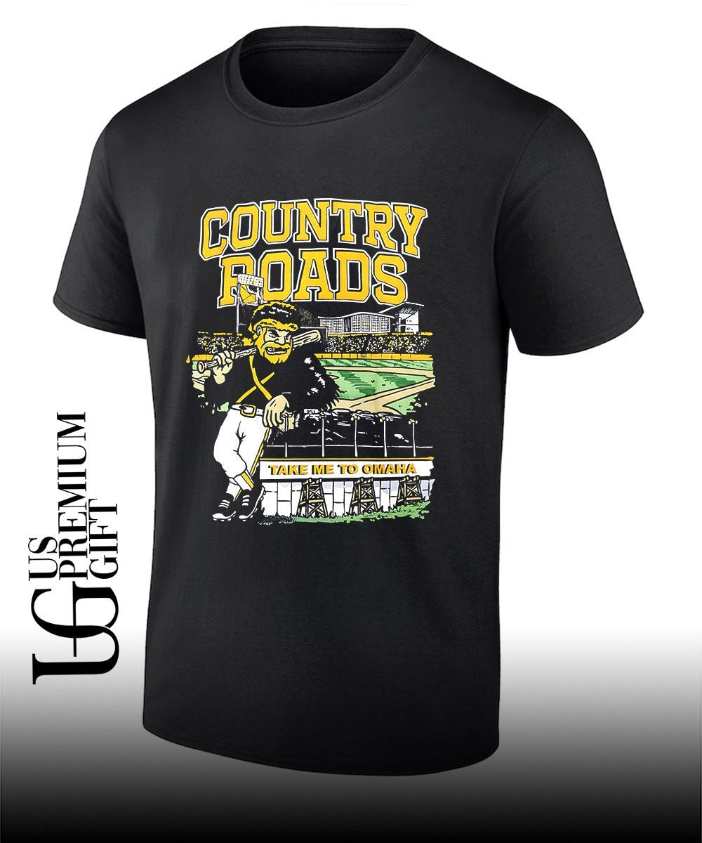 West Virginia Mountaineers Baseball NCAA Country Roads Take Me to Omaha 2026 mascot shirt Unisex T-shirt, Sweatshirt, Hoodie, Long Sleeve Tee - T-Shirt, Sweatshirt, Hoodie