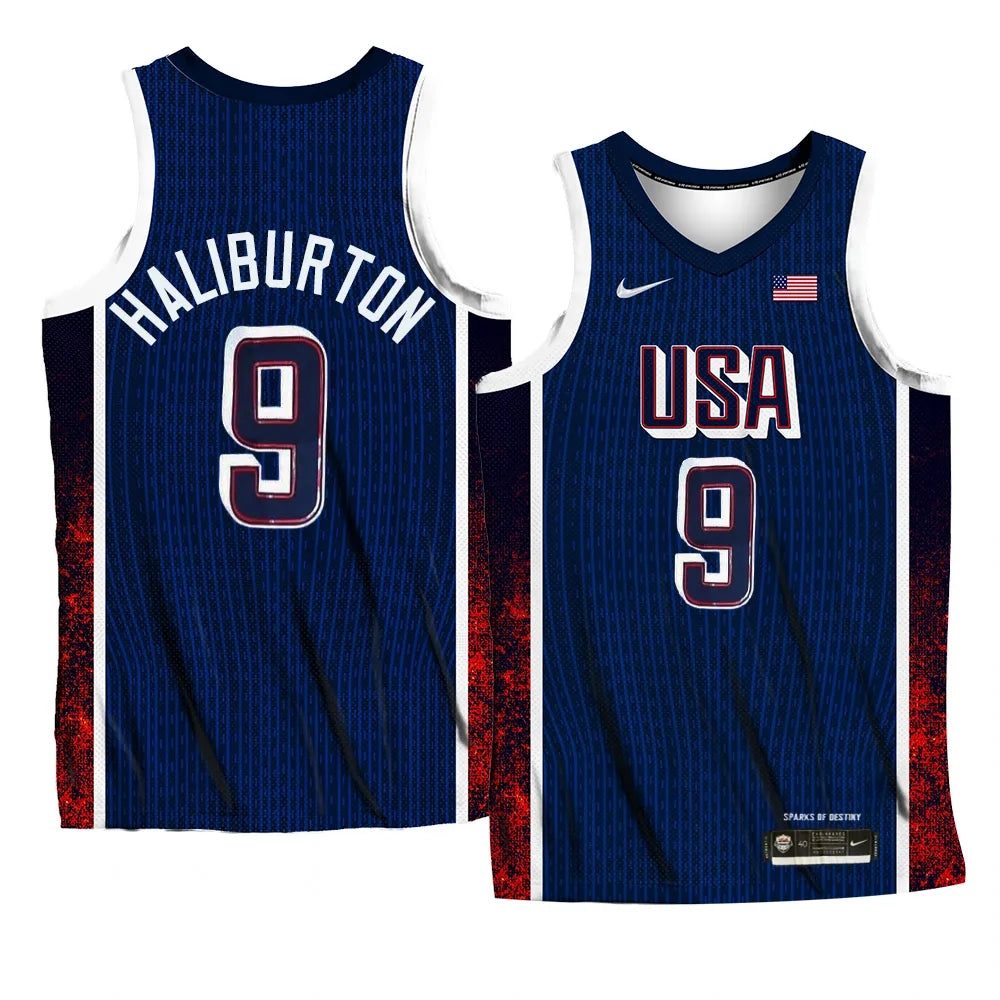 Tyrese Haliburton Team USA 2024 Olympics Jersey sports jersey product view 1