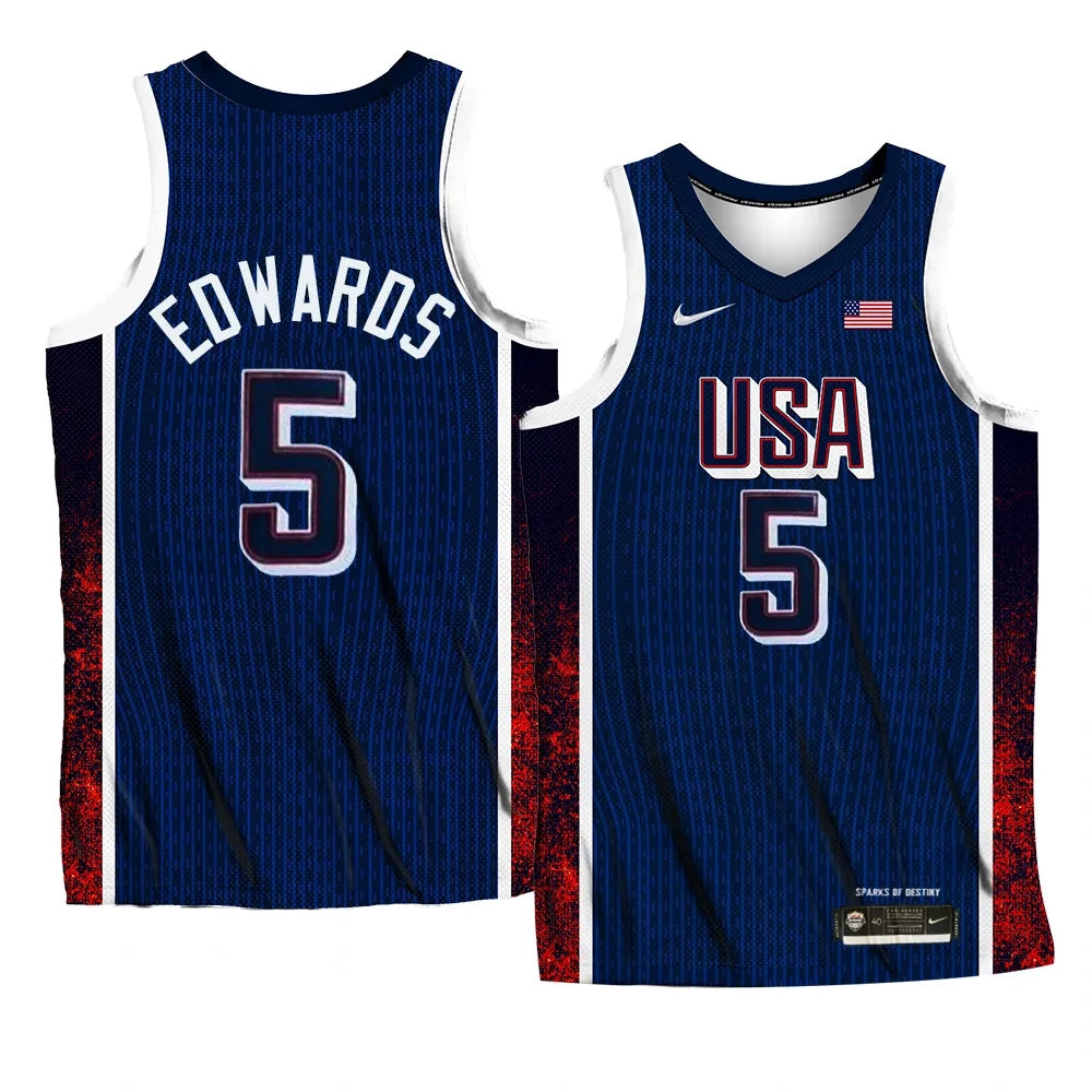 Anthony Edwards Team USA 2024 Olympics Jersey sports jersey product view 1