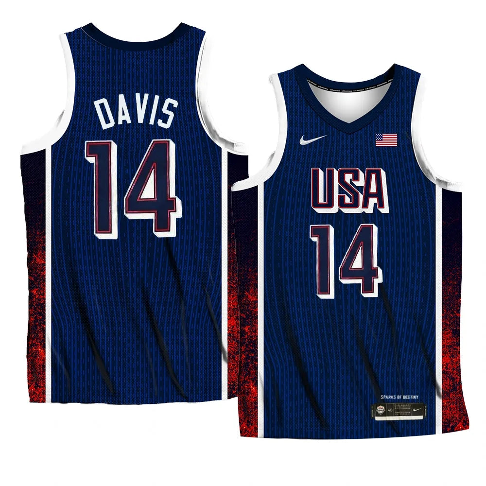Anthony Davis Team USA 2024 Olympics Jersey sports jersey product view 1
