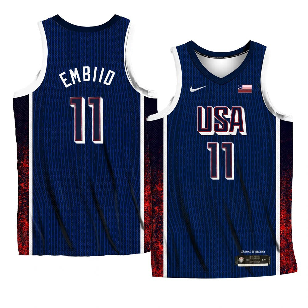 Joel Embiid Team USA 2024 Olympics Jersey sports jersey product view 1