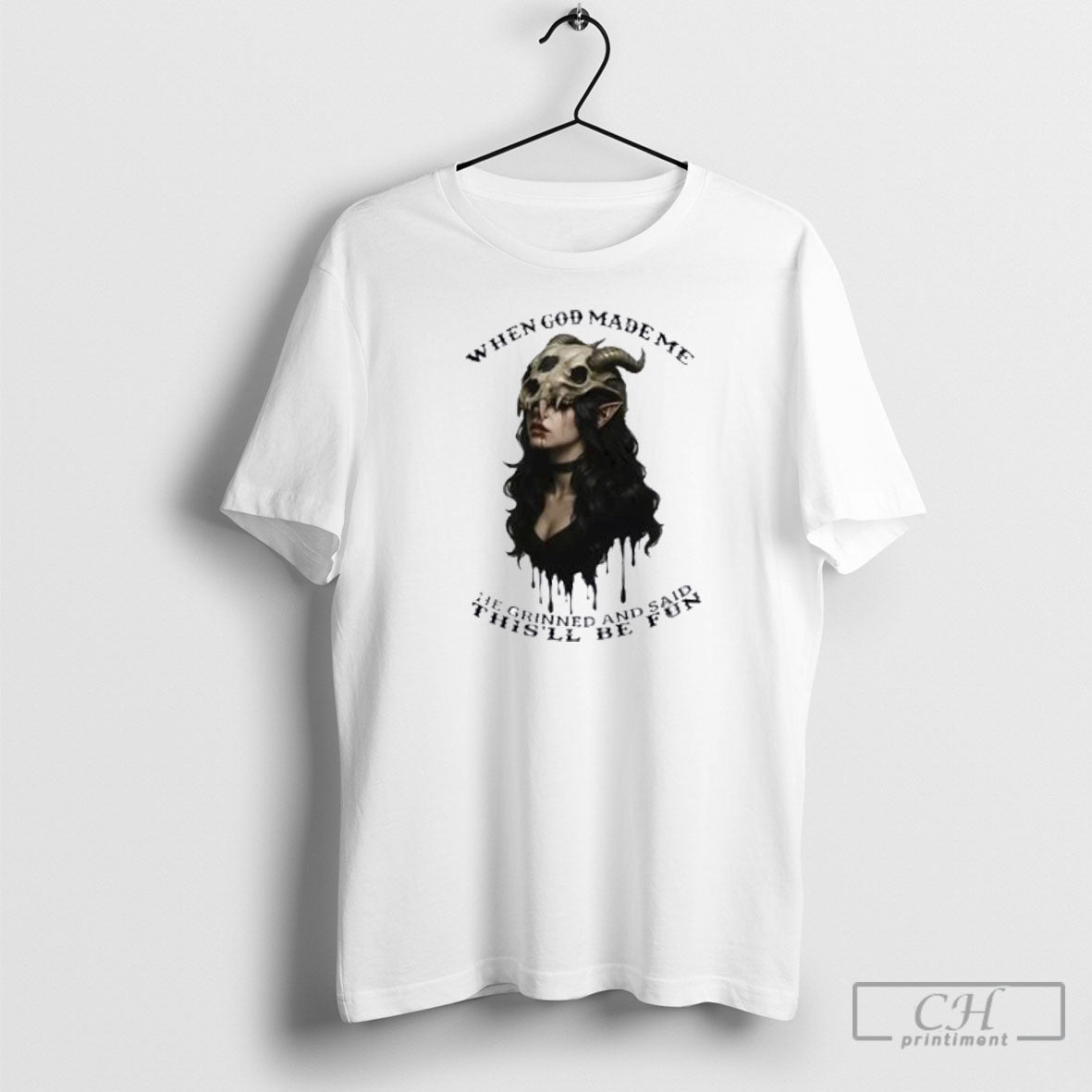 When God Made Me He Grinned Said Thisll Be Fun Goat Skull Lady T-Shirts, Hoodie, Sweatshirt - T-Shirt, Sweatshirt, Hoodie