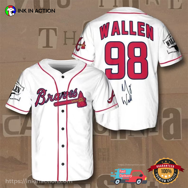White Wallen 98 Braves Baseball Jersey Unisex T-shirt, Sweatshirt, Hoodie, Long Sleeve Tee - T-Shirt, Sweatshirt, Hoodie
