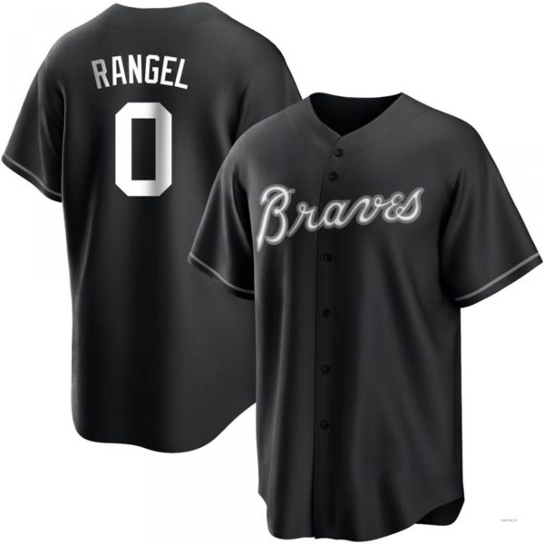 Atlanta Braves #0 Alan Rangel White Black/ Jersey Stitches Baseball Jerseys baseball jersey product view 1