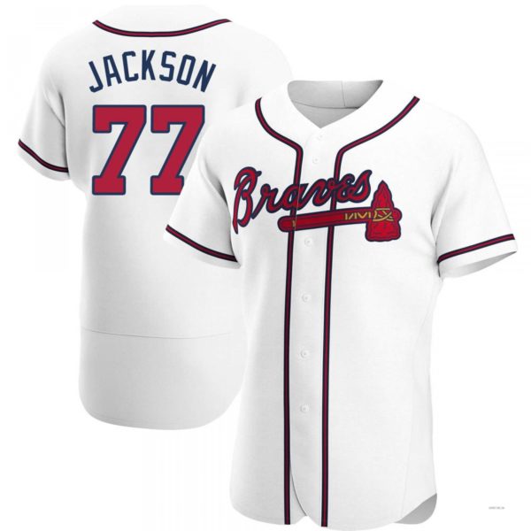 Atlanta Braves #77 Luke Jackson White Home Jersey Stitches Baseball Jerseys baseball jersey product view 1