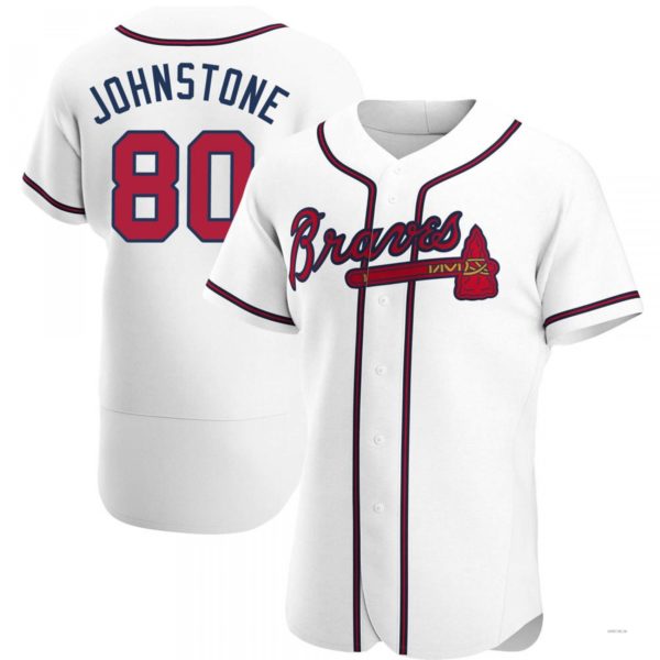 Atlanta Braves #80 Connor Johnstone White Home Jersey Stitches Baseball Jerseys baseball jersey product view 1