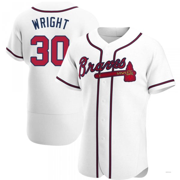 Atlanta Braves #30 Kyle Wright White Home Jersey Stitches Baseball Jerseys baseball jersey product view 1