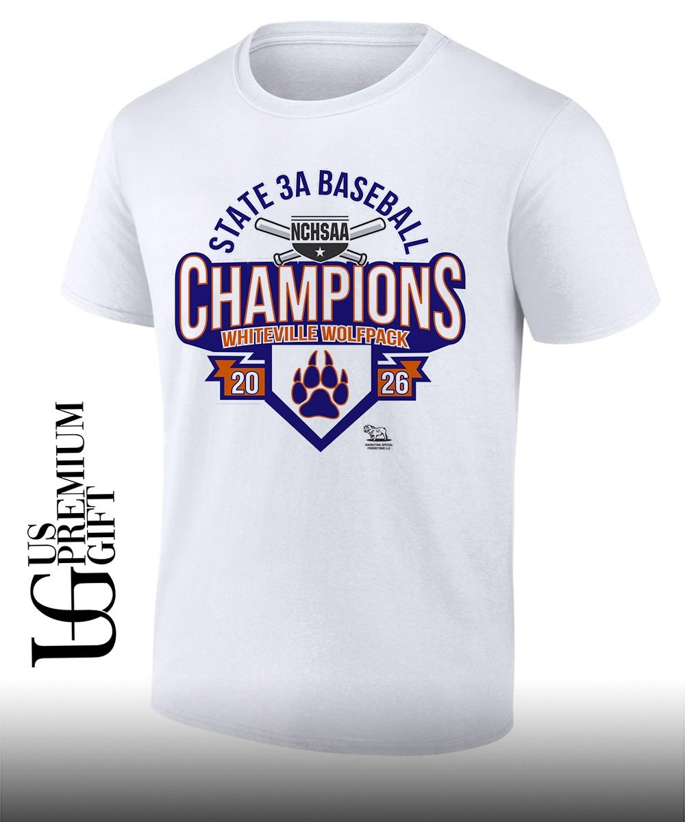 Whiteville Wolfpack NCHSAA 3A Baseball State Champions 2026 shirt Unisex T-shirt, Sweatshirt, Hoodie, Long Sleeve Tee - T-Shirt, Sweatshirt, Hoodie