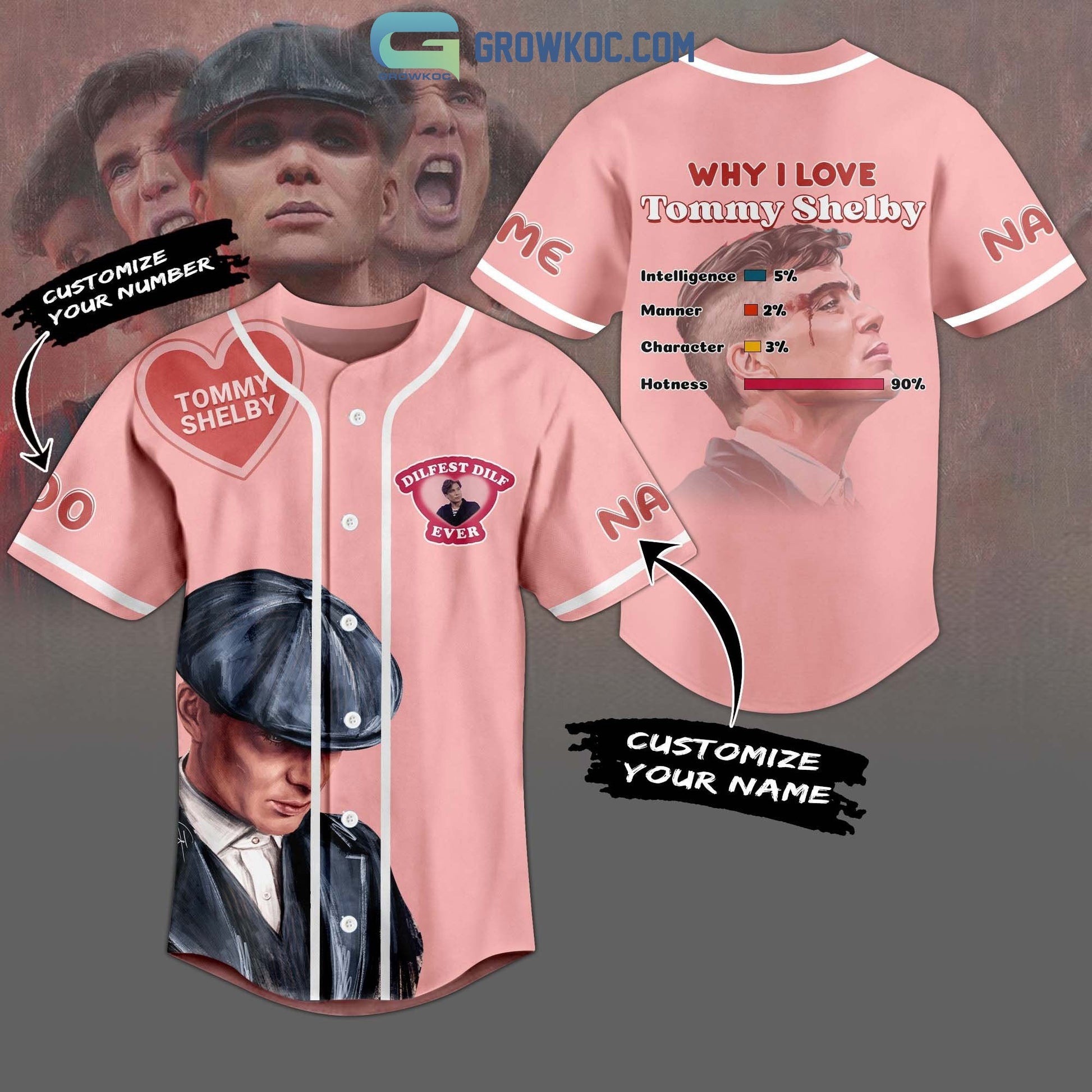 Why I Love Tommy Shelby Dilfest Dilf Ever Personalized Baseball Jersey Unisex T-shirt, Sweatshirt, Hoodie, Long Sleeve Tee - T-Shirt, Sweatshirt, Hoodie