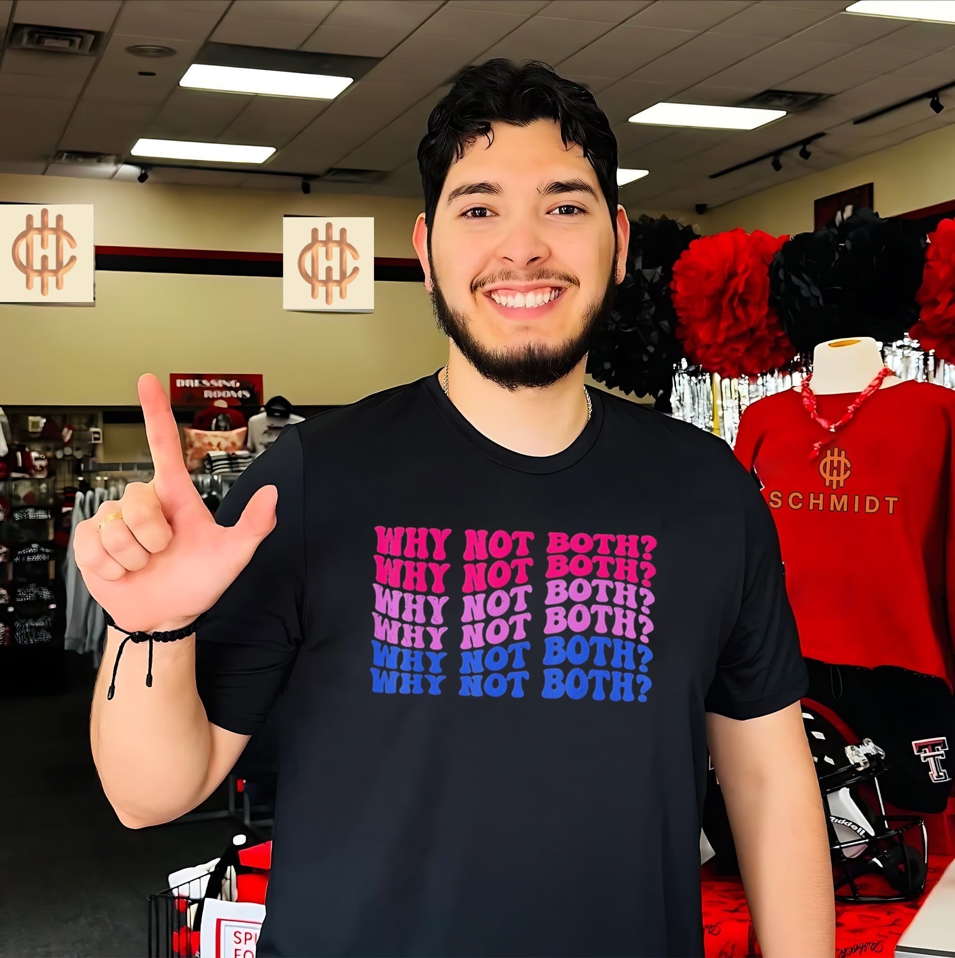 Why Not Both bisexual pride bi flag colors shirt Unisex T-shirt, Sweatshirt, Hoodie, Long Sleeve Tee - T-Shirt, Sweatshirt, Hoodie