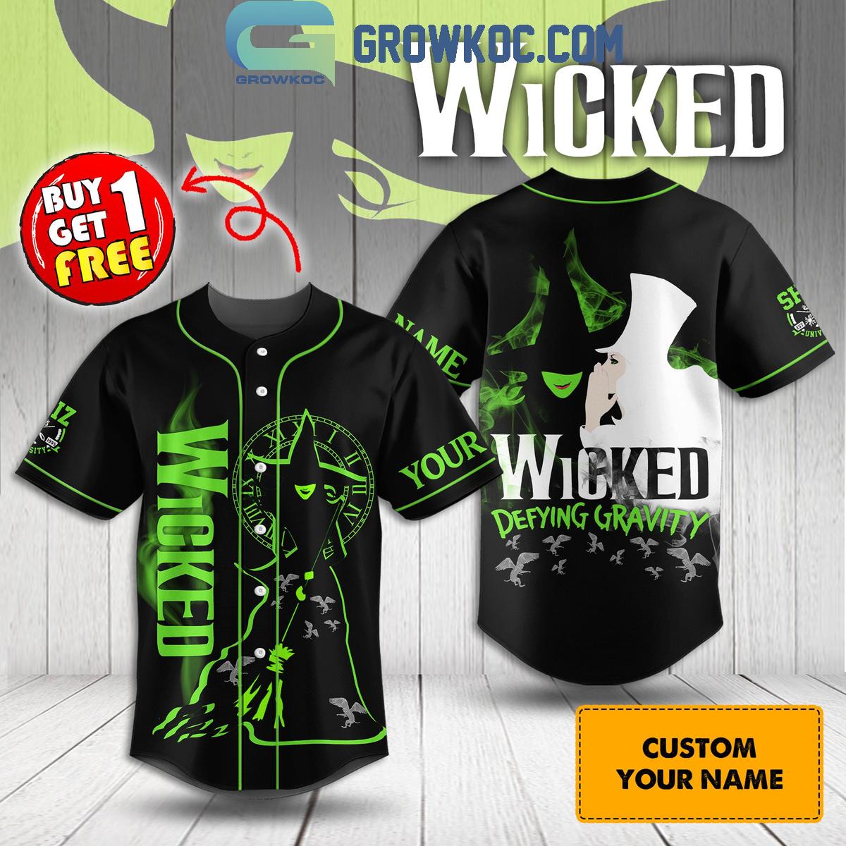 Wicked Defying Gravity Personalized Baseball Jersey Unisex T-shirt, Sweatshirt, Hoodie, Long Sleeve Tee - T-Shirt, Sweatshirt, Hoodie