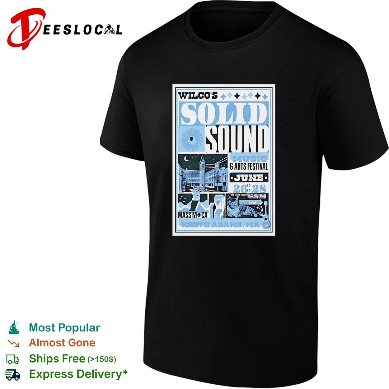 Wilco Solid Sound festival 2026 poster shirt Unisex T-shirt, Sweatshirt, Hoodie, Long Sleeve Tee - T-Shirt, Sweatshirt, Hoodie