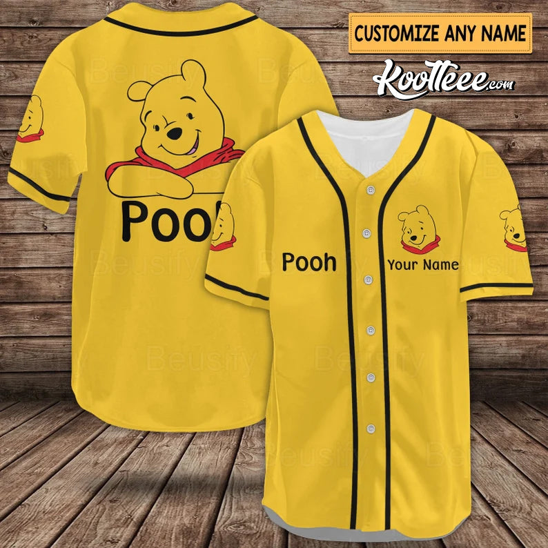 Winnie Pooh Bear Baseball Jersey Unisex T-shirt, Sweatshirt, Hoodie, Long Sleeve Tee - T-Shirt, Sweatshirt, Hoodie