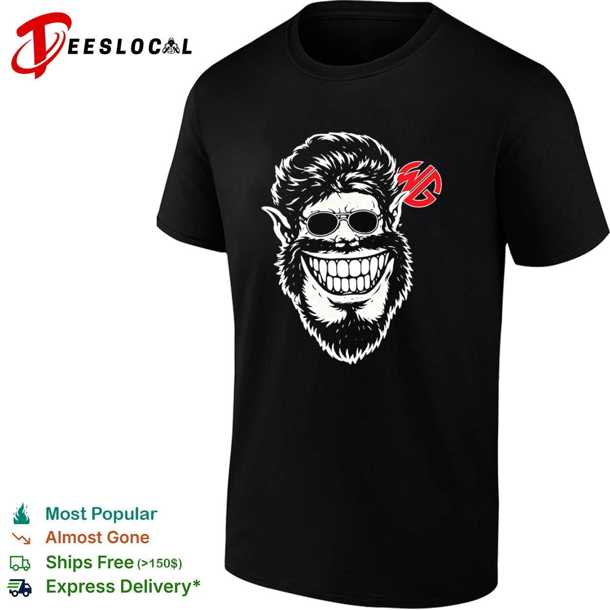 Wolfman grinning werewolf head with sunglasses classic horror monster shirt Unisex T-shirt, Sweatshirt, Hoodie, Long Sleeve Tee - T-Shirt, Sweatshirt, Hoodie