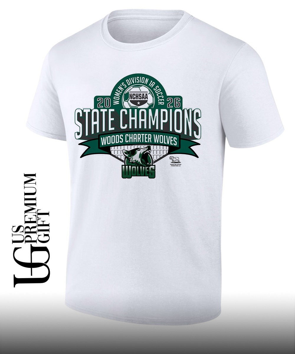 Woods Charter Wolves Womens Division 1A Soccer State Champions 2026 shirt Unisex T-shirt, Sweatshirt, Hoodie, Long Sleeve Tee - T-Shirt, Sweatshirt, Hoodie