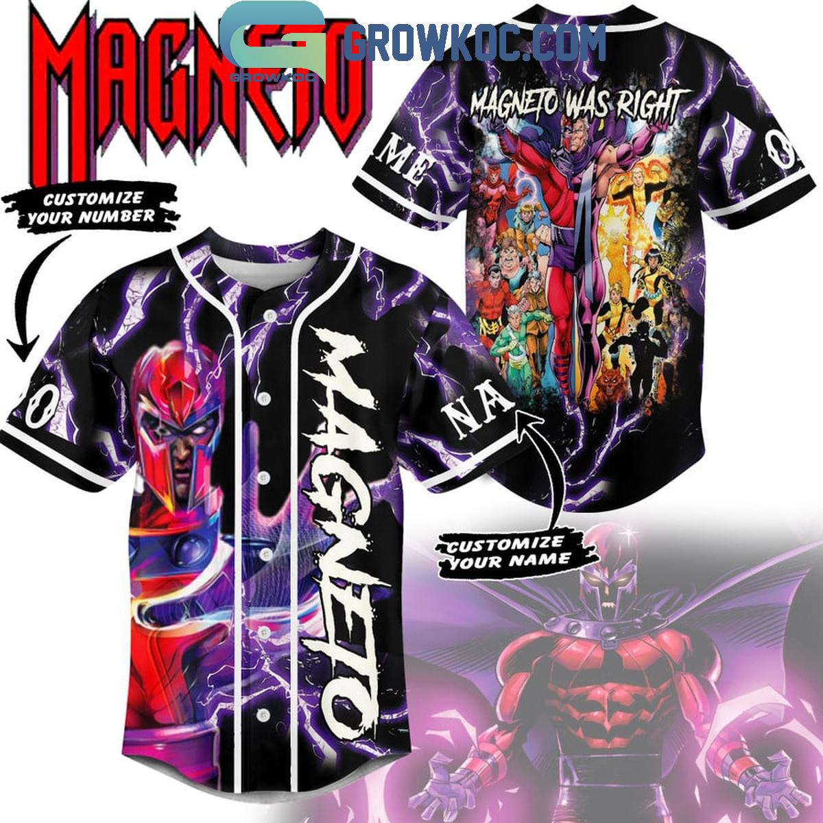 X-Men 97 Magneto Was Right Mutant Villian Personalized Baseball Jersey Unisex T-shirt, Sweatshirt, Hoodie, Long Sleeve Tee - T-Shirt, Sweatshirt, Hoodie