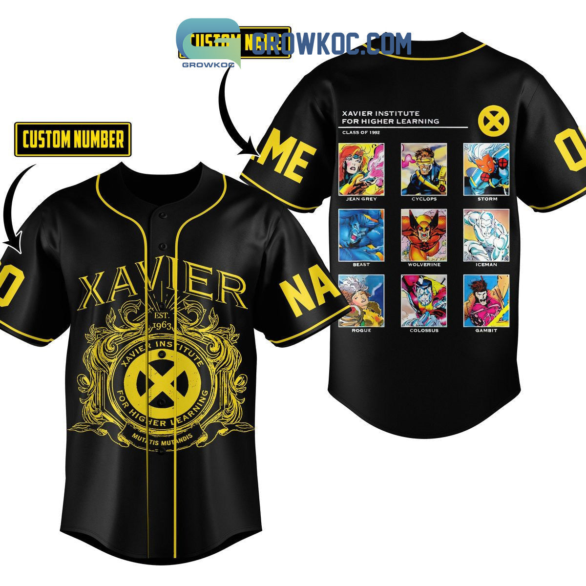 X-Men Xavier Institute For Higher Learning Class Of 1992 Personalized Baseball Jersey Unisex T-shirt, Sweatshirt, Hoodie, Long Sleeve Tee - T-Shirt, Sweatshirt, Hoodie