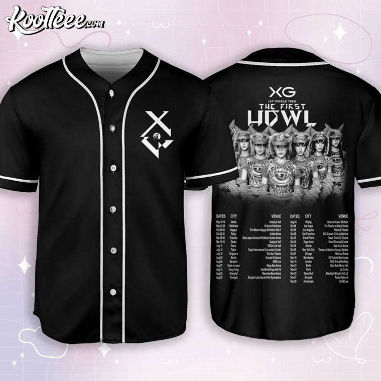 XG The First Howl World Tour Baseball Jersey Unisex T-shirt, Sweatshirt, Hoodie, Long Sleeve Tee - T-Shirt, Sweatshirt, Hoodie