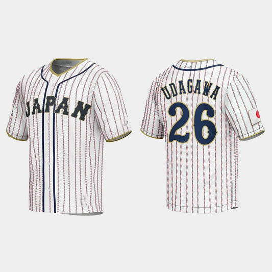 #26 YUKI UDAGAWA JAPAN BASEBALL 2023 WORLD BASEBALL CLASSIC JERSEY ¨C WHITE Stitches Baseball Jerseys baseball jersey product view 1