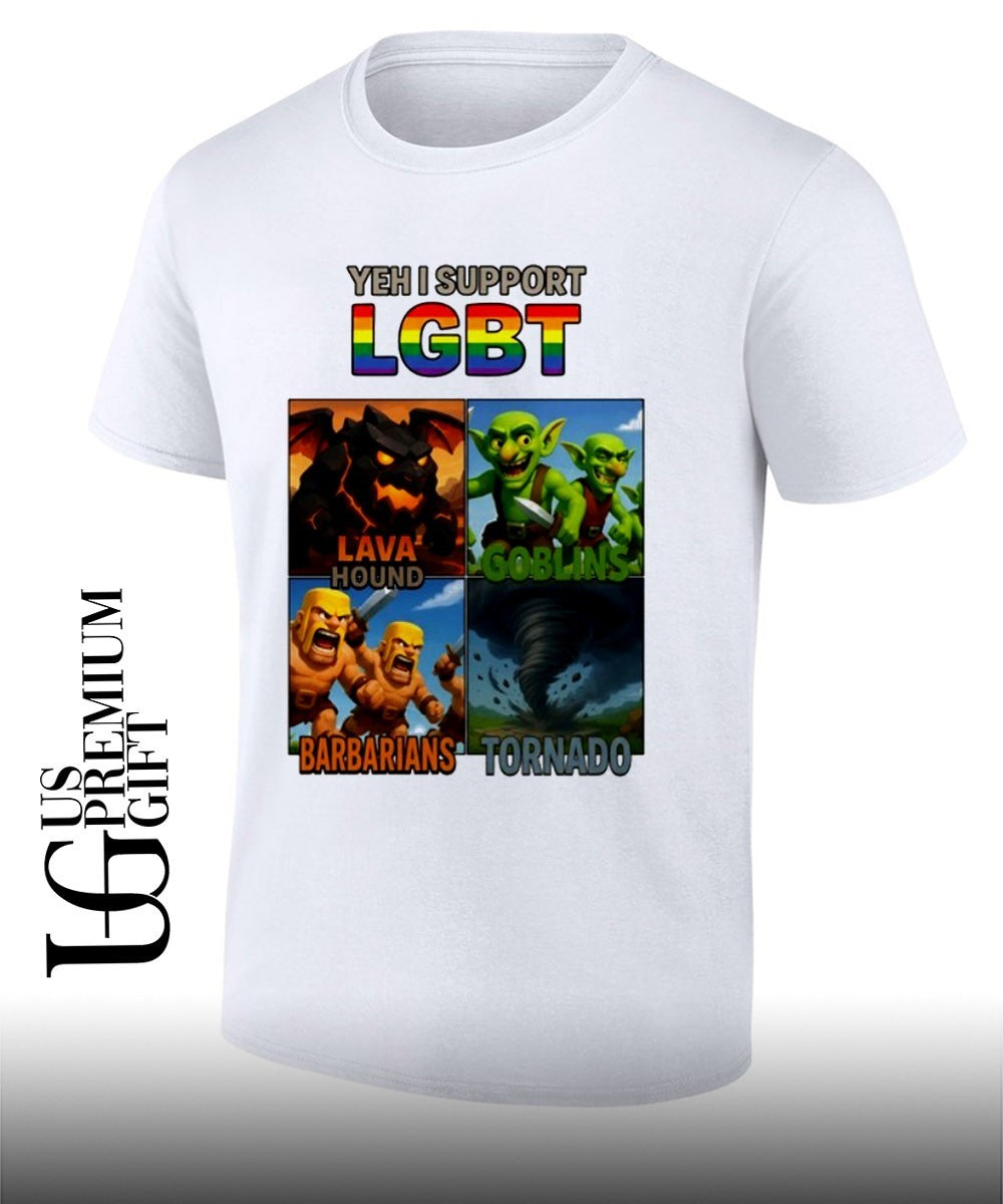 Yeh I support LGBT Barbarians Tornado Lava Hound Goblins shirt Unisex T-shirt, Sweatshirt, Hoodie, Long Sleeve Tee - T-Shirt, Sweatshirt, Hoodie