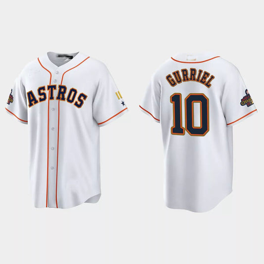 #10 Yuli Gurriel Houston Astros 2023 Gold Program Jersey ¨C White Stitches Baseball Jerseys baseball jersey product view 1