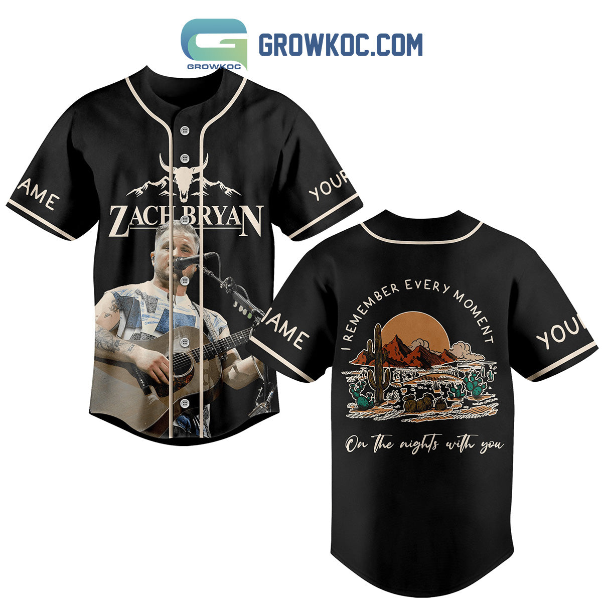 Zach Bryan I Remember Every Moment On The Nights With You Black Design Personalized Baseball Jersey - T-Shirt, Sweatshirt, Hoodie