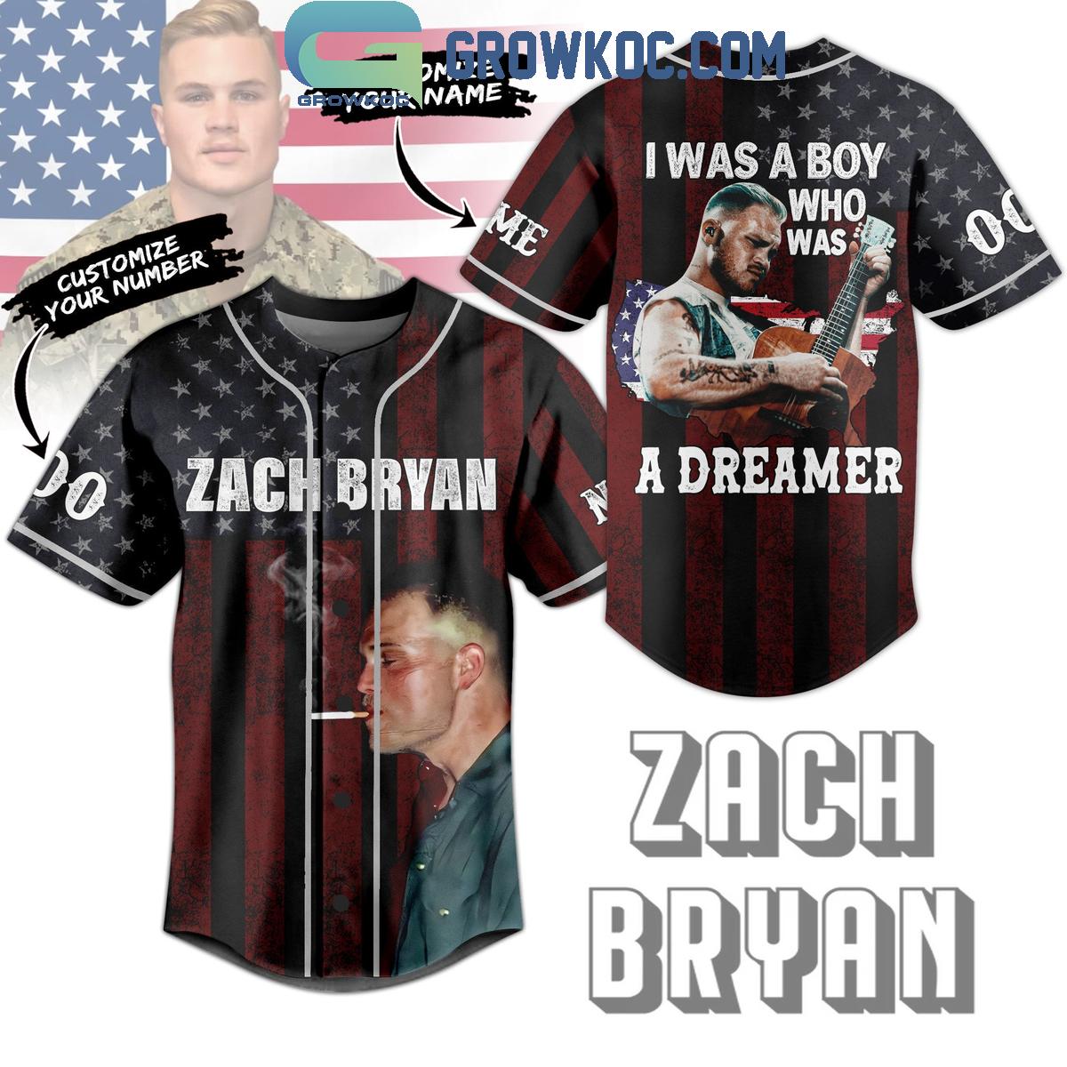 Zach Bryan I Was A Boy Who Was A Dreamer Personalized Baseball Jersey Unisex T-shirt, Sweatshirt, Hoodie, Long Sleeve Tee - T-Shirt, Sweatshirt, Hoodie