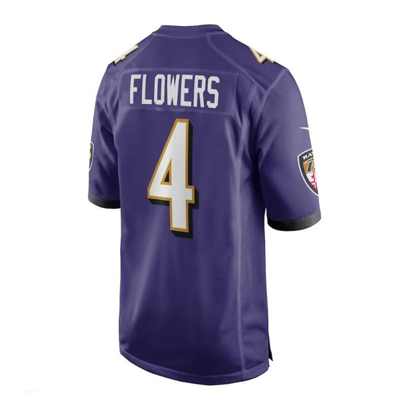 B.Ravens #4 Zay Flowers 2023 Draft First Round Pick Game Jersey - Purple Stitched American Football Jerseys football jersey product view 1