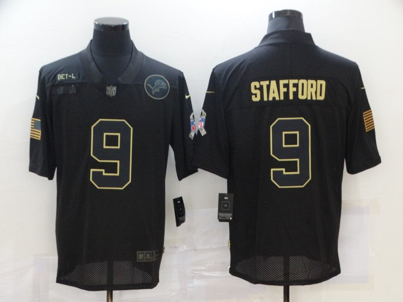 Men's Detroit Lions Matthew Stafford #9 Black Game Player Jersey1 football jersey product view 1