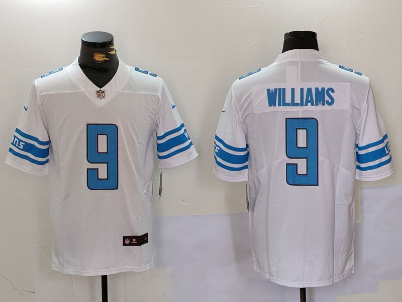 Men's Detroit Lions Jameson Williams #9 White Player Game Jersey1 football jersey product view 1