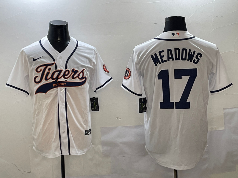 Men's Detroit Tigers Austin Meadows White Player Jersey baseball jersey product view 1