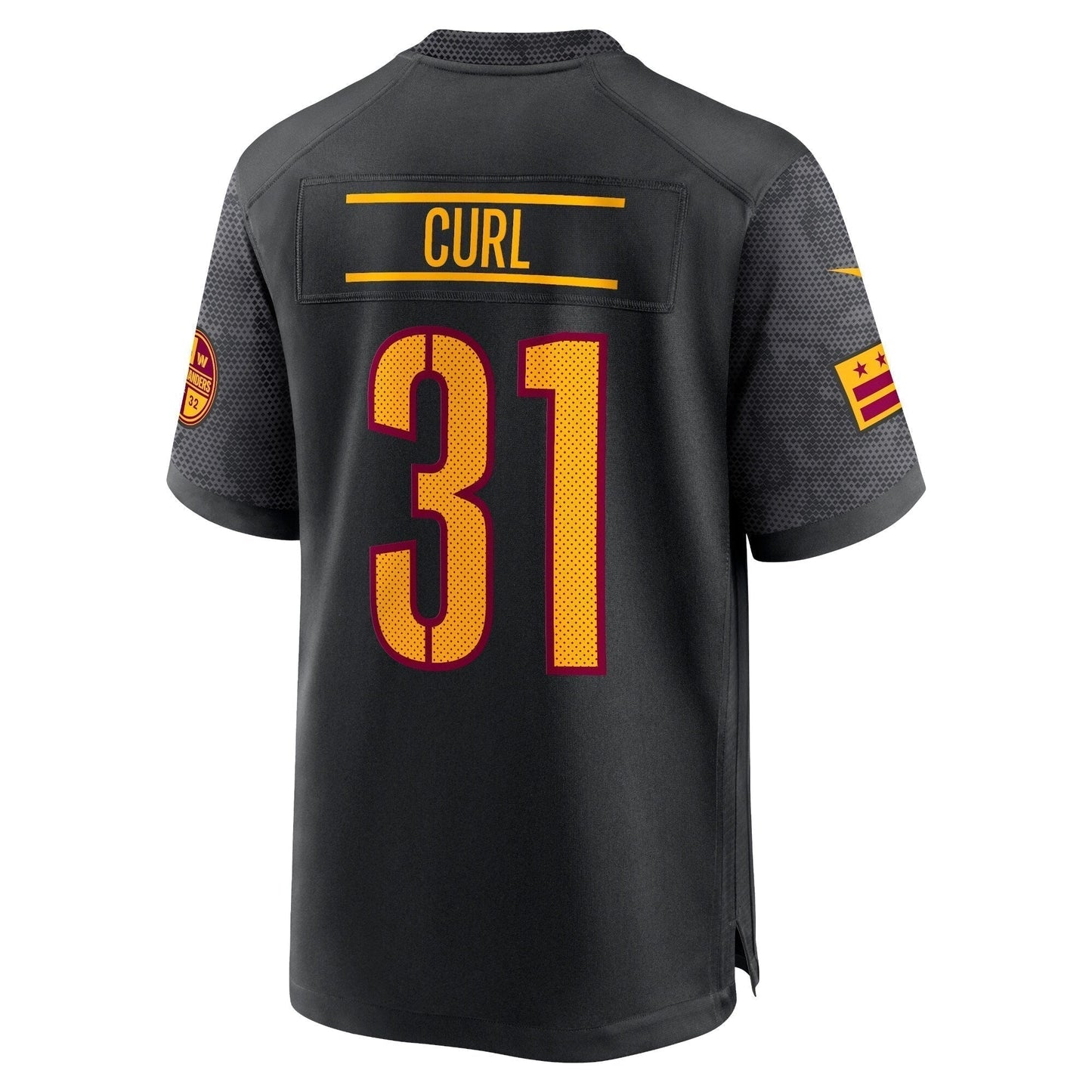 Kamren Curl Washington Commanders Alternate Game Jersey - Black football jersey product view 3