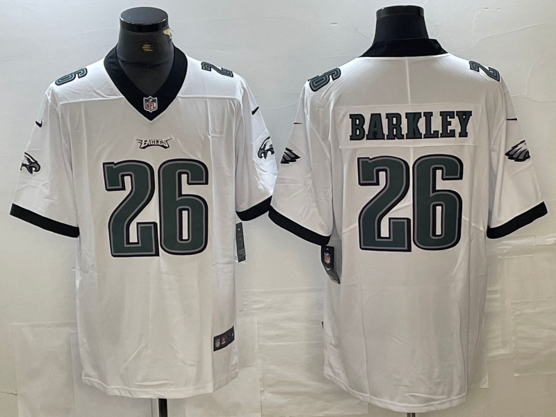 Men's Philadelphia Eagles Saquon Barkley White Game Player Jersey football jersey product view 1