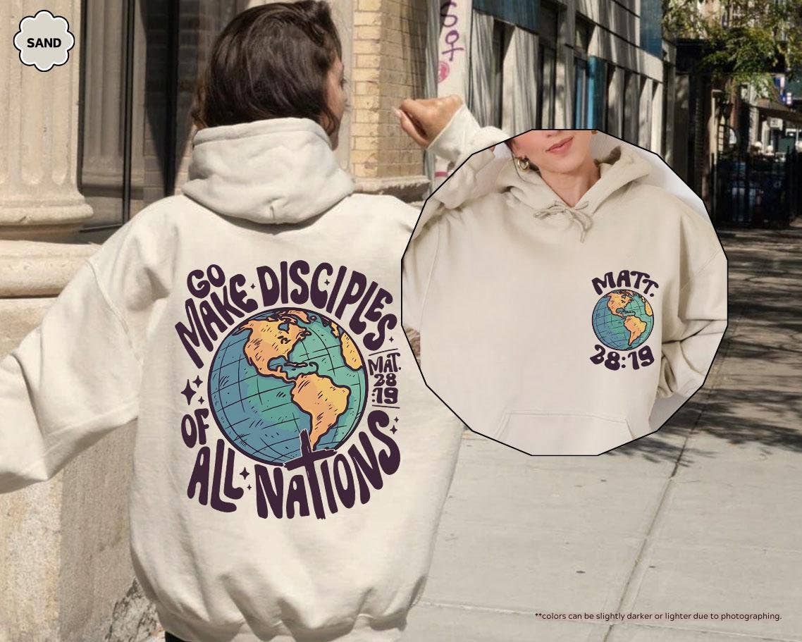 Spread Gospel Worldwide Sweatshirt, Christian Retro Hoodie Unisex T-shirt, Sweatshirt, Hoodie, Long Sleeve Tee - T-Shirt, Sweatshirt, Hoodie