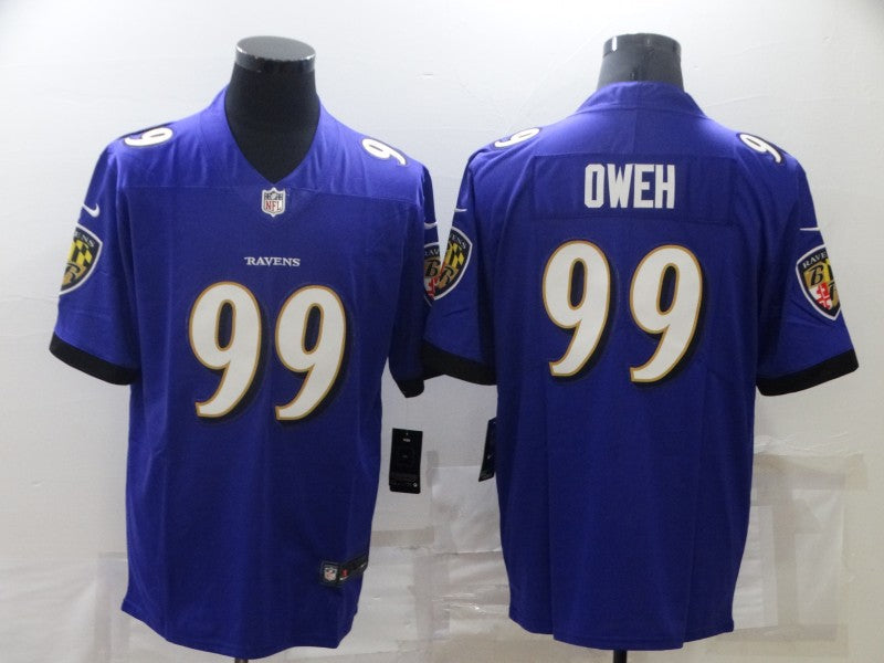 Men's Baltimore Ravens Odafe Oweh #99 Purple Vapor Limited Jersey1 football jersey product view 1