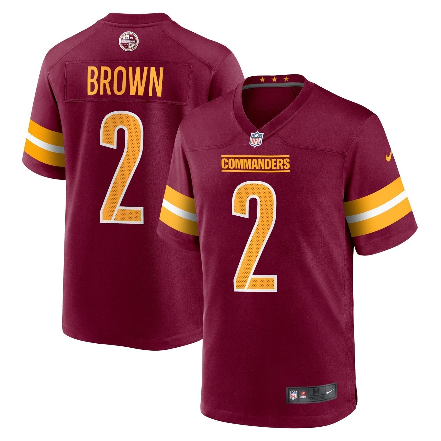 Dyami Brown Washington Commanders Game Jersey - Burgundy football jersey product view 1