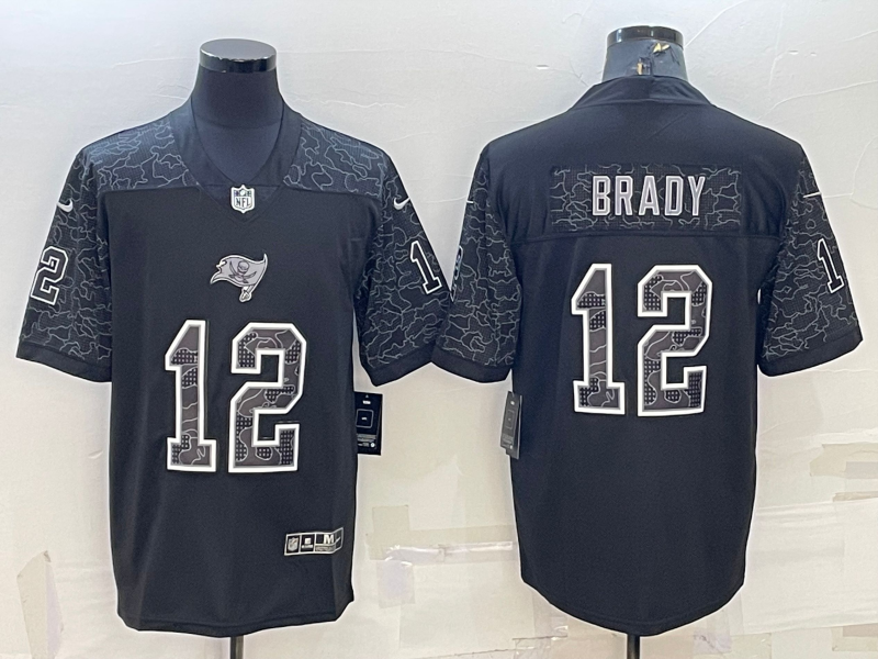 Men's Tampa Bay Buccaneers Tom Brady Black Retired Player RFLCTV Limited Jersey football jersey product view 1