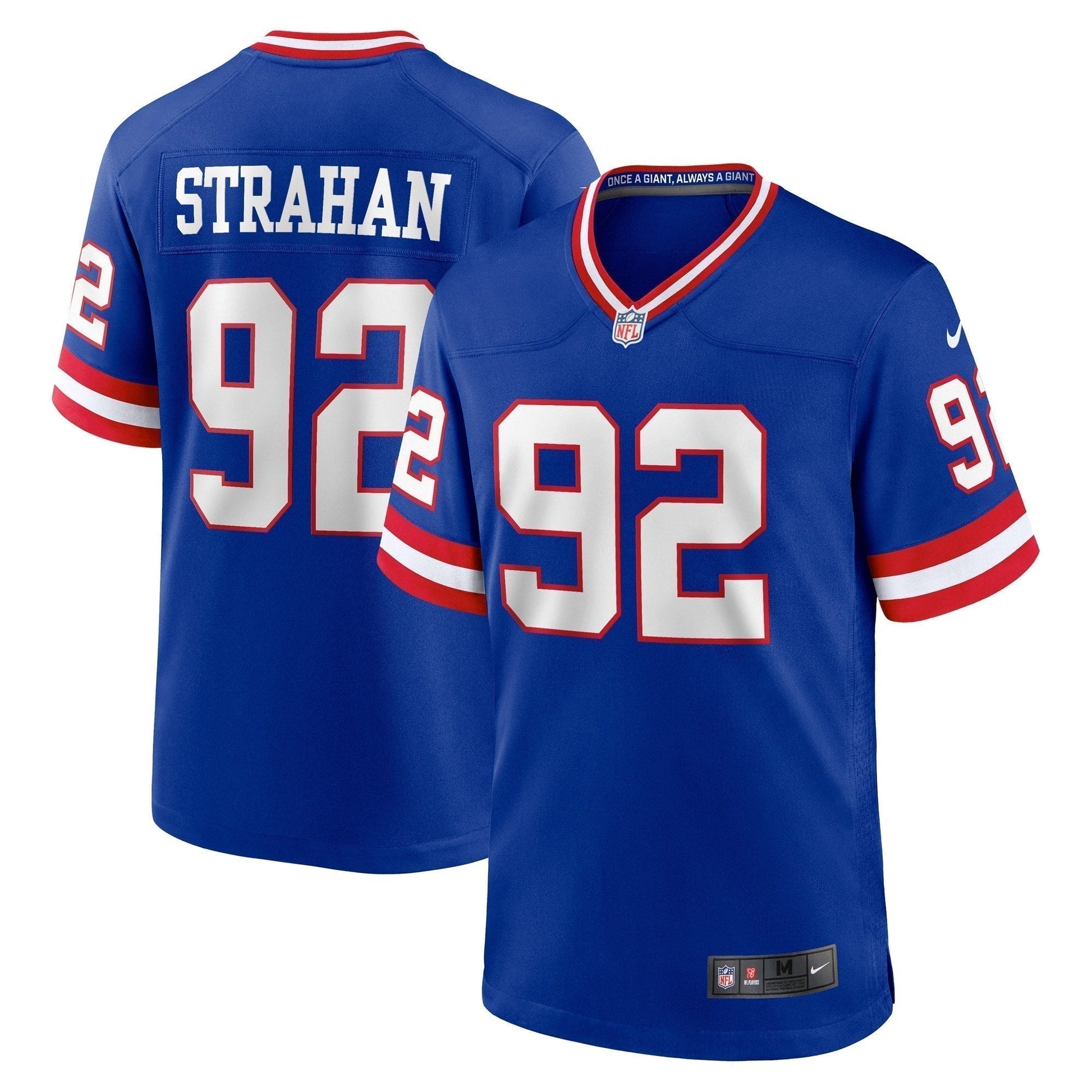 Michael Strahan New York Giants Classic Retired Game Jersey - Royal football jersey product view 1