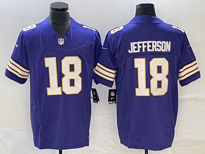Men's Minnesota Vikings Justin Jefferson Purple Classic Player Jersey football jersey product view 1