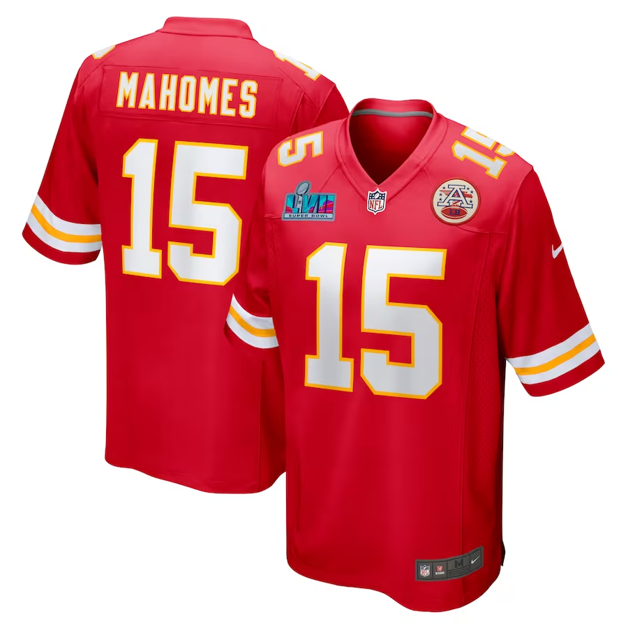Men's Kansas City Chiefs Patrick Mahomes Red Super Bowl LVII Patch Game Jersey football jersey product view 1
