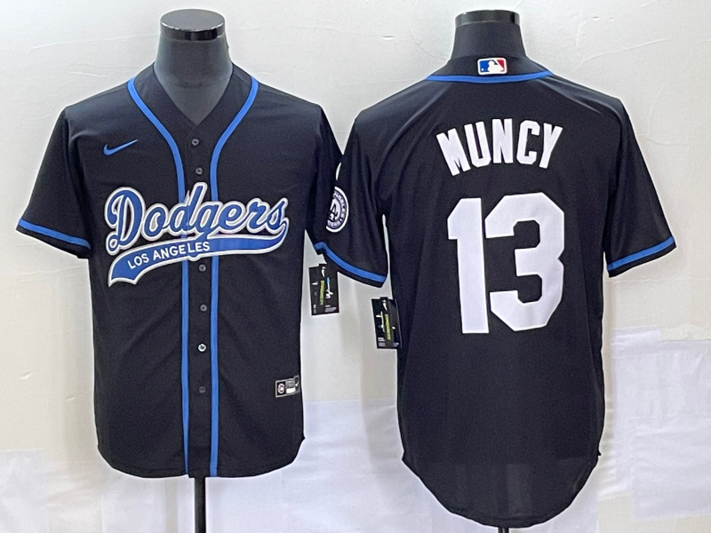 Men's Los Angeles Dodgers Max Muncy #13 Black Player Jersey1 Joint Edition baseball jersey product view 1